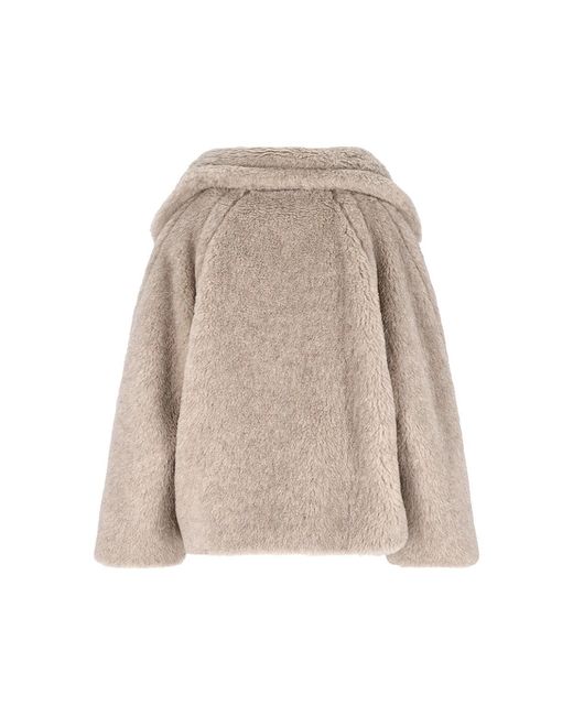 Max Mara Natural 'Teddy Bear Icon' Crop Coat