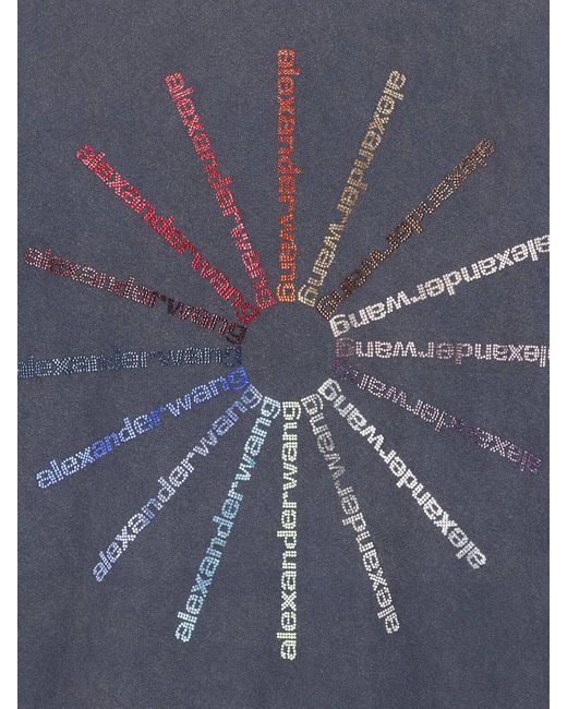 Alexander Wang Blue Strass Logo T-Shirt