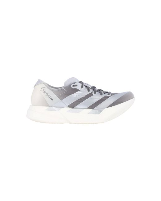 Y-3 White Low-Top Lace-Up Sneakers