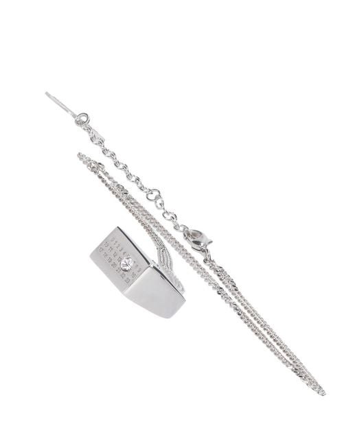 MM6 by Maison Margiela White Pendant Ring Necklace