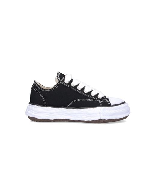 Maison Mihara Yasuhiro Black Cotton Upper Sneakers With Rubber Sole