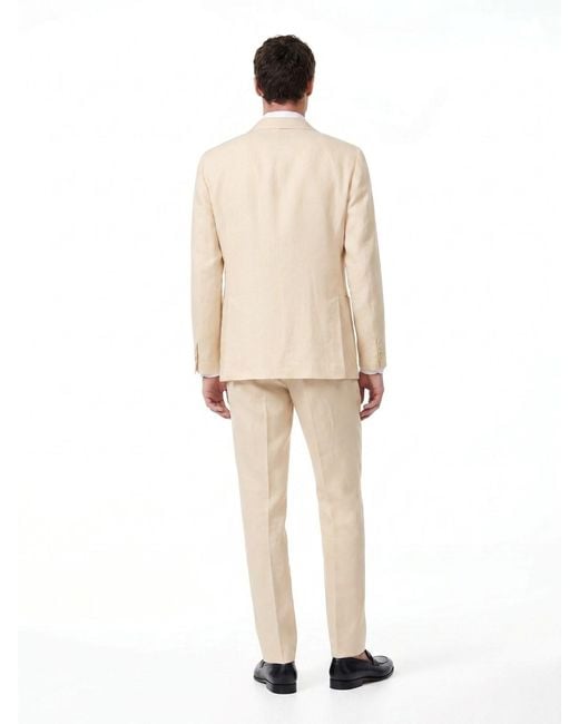 Lardini Natural Double-Breasted Linen Suit for men