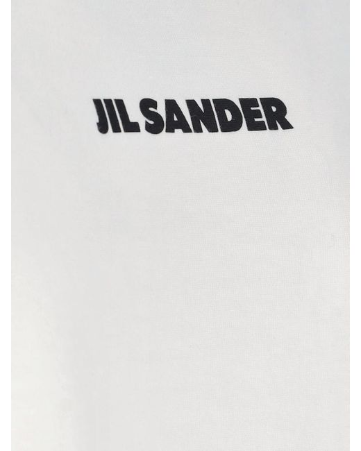 Jil Sander White Logo Sweater