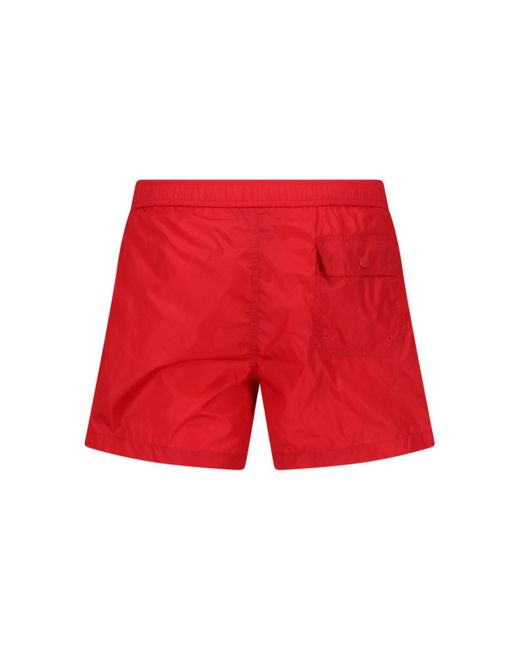 Pantaloncini Costume Logo di Moncler in Red da Uomo