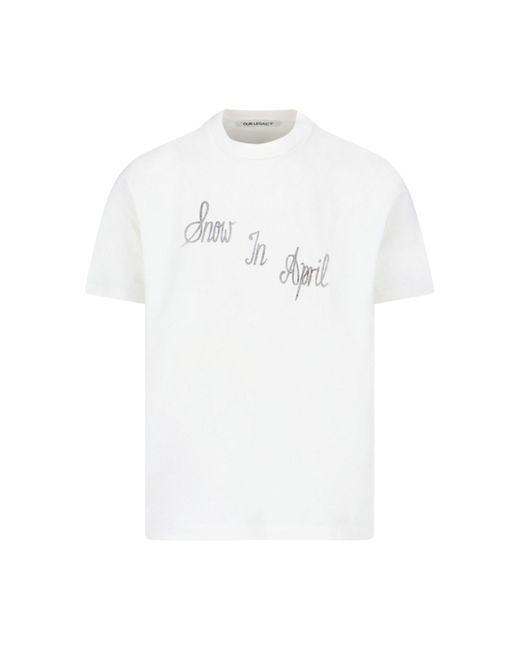 T-Shirt Stampata di Our Legacy in White da Uomo