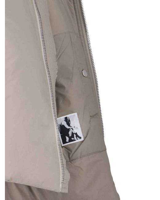 Rick Owens Gray Cropped Padded Down Jacket