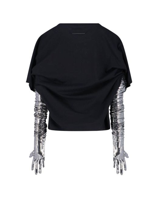 MM6 by Maison Margiela Black Gloves Crewneck T-Shirt