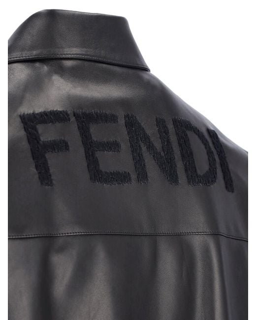 Fendi Black Lamb Leather Jacket for men