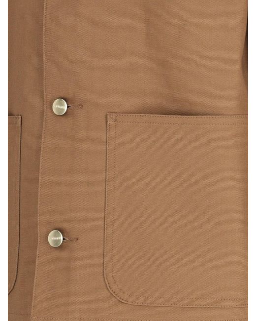 Carhartt Brown Logo Button Jacket for men