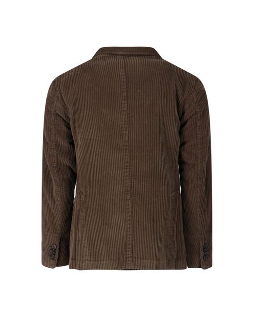 Blazer In Velluto A Coste di Boglioli in Brown da Uomo