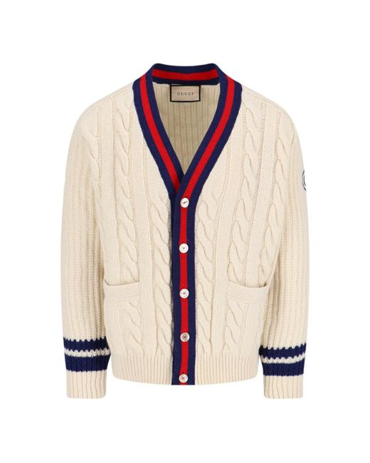 Gucci White Braided Cardigan for men