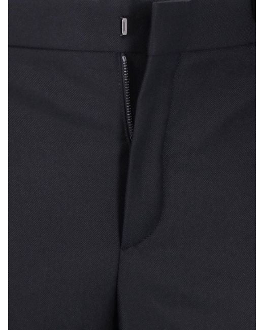 Saint Laurent Blue Cashmere Flared Pants