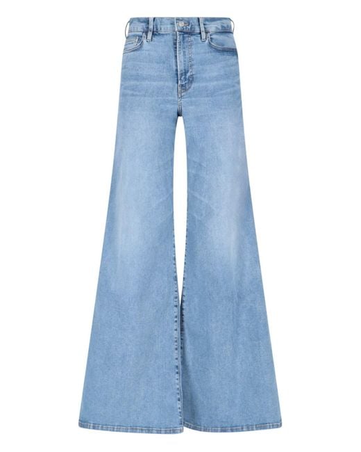 FRAME Blue 'le Palazzo' Crop Trousers