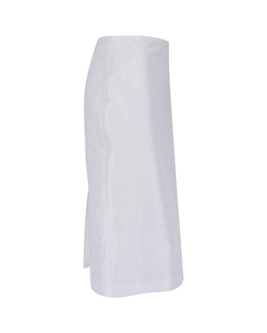 Jil Sander White Midi Mid-Rise Tailored Skirt