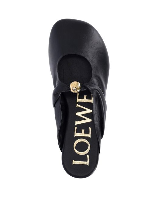 Loewe Black Mules “Pebble”