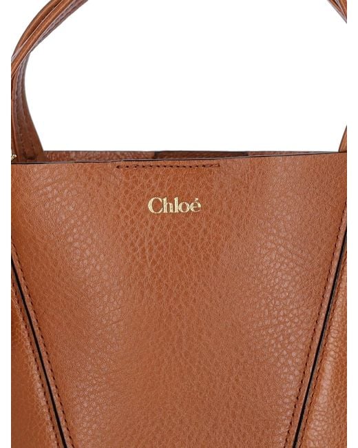 Chloé Brown Small Tote Bag "spin"