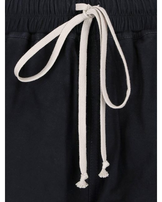 Rick Owens Blue Lambskin Shorts