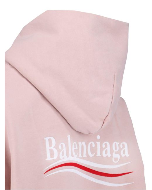 Felpa Cappuccio Logo di Balenciaga in Pink