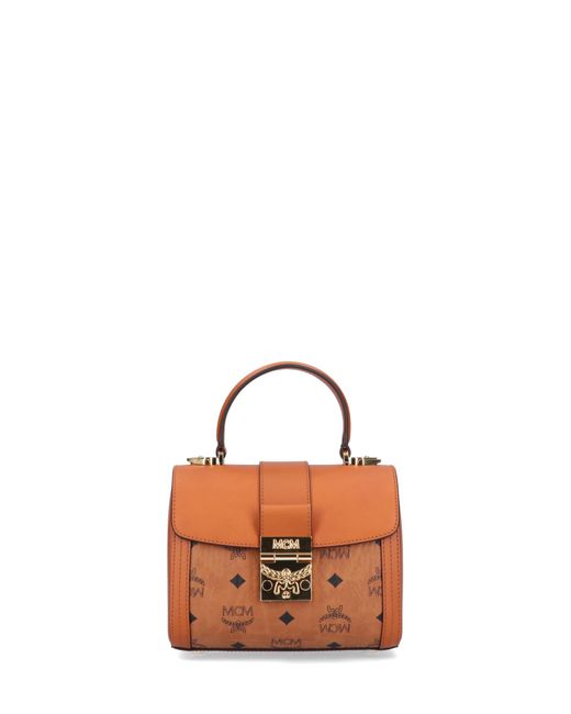MCM Leather 'tracy' Top Handle Bag in Brown Lyst