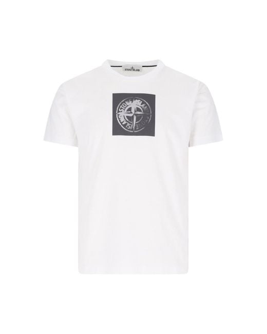 T-Shirt Logo di Stone Island in White da Uomo