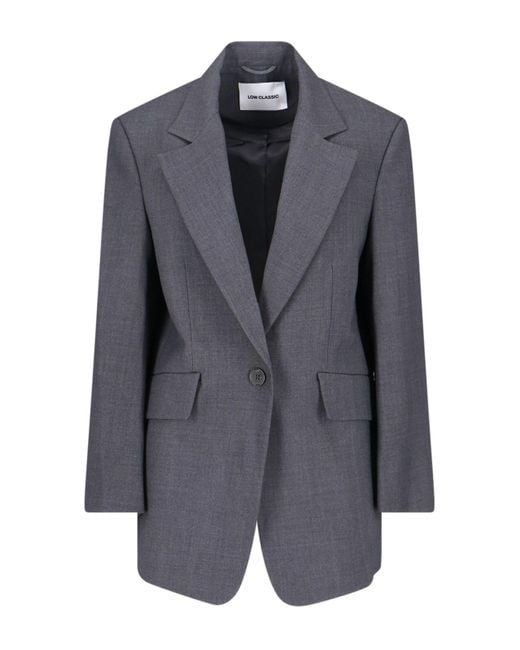 Low Classic Women's Gray Single-Breasted Wool Blazer