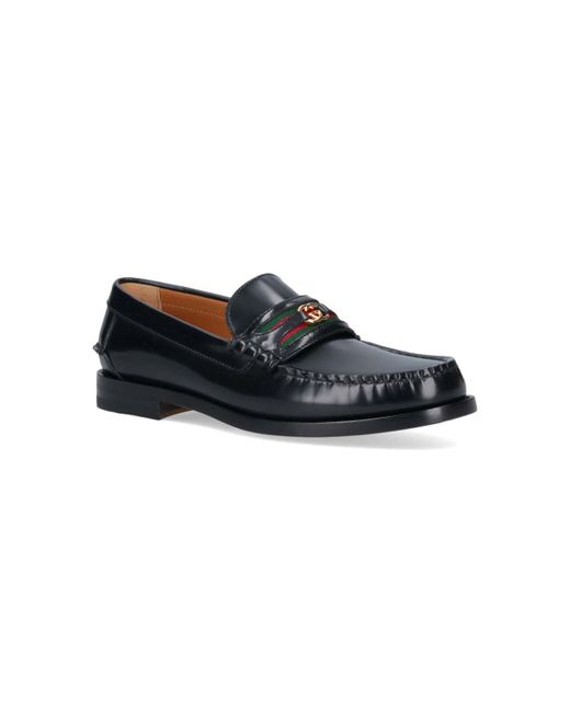 Gucci Black 'Gg' Loafers for men