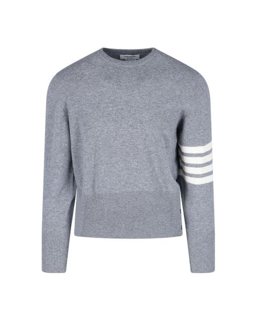 Thom Browne Blue Loopback 4-Bar Sweater for men