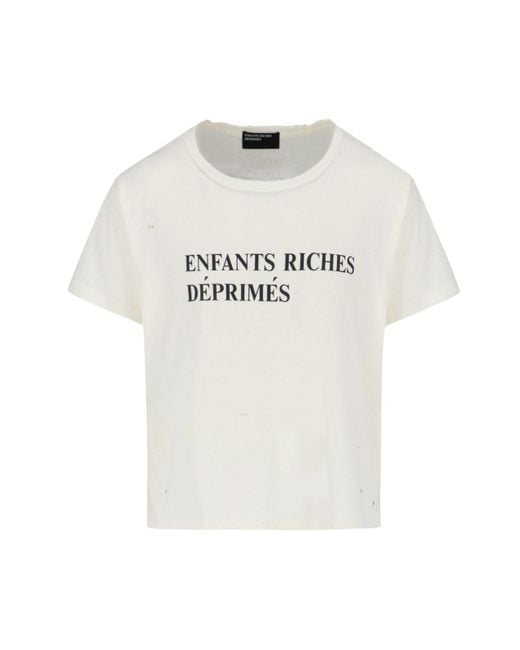 Enfants Riches Deprimes Logo T-shirt in White for Men | Lyst
