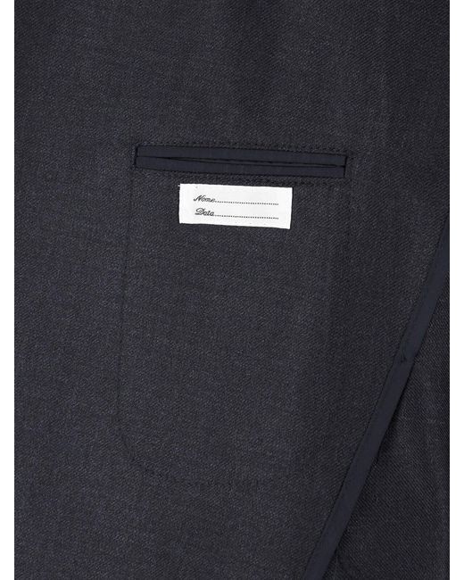 Tagliatore Blue Structured Double-Breasted Notch Lapel Jacket for men