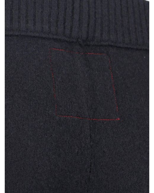 Uma Wang Blue Wide-Leg Trousers With High Ribbed Waistband