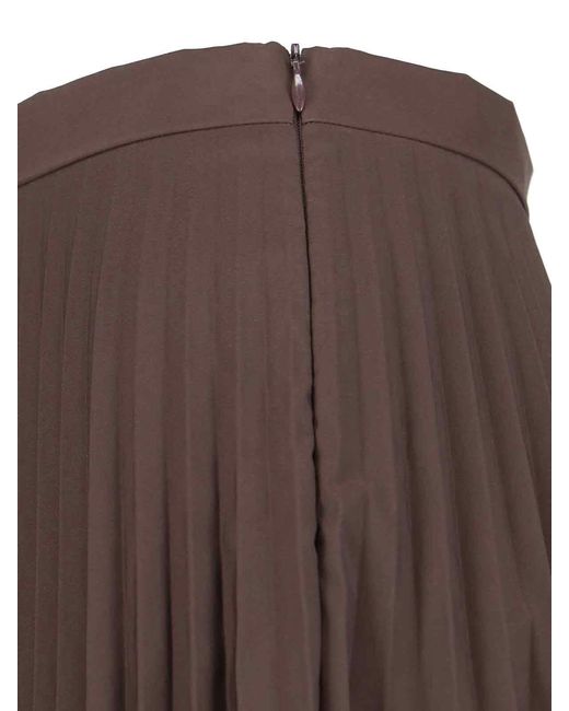 MM6 by Maison Margiela Brown Pleated Midi Skirt