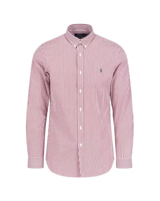 Polo Ralph Lauren Pink Oxford Logo Shirt for men