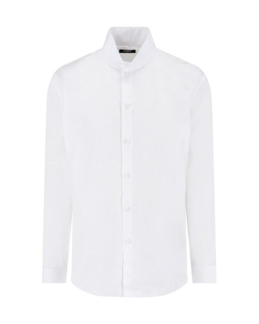 Camicia Coreana di Balmain in White da Uomo