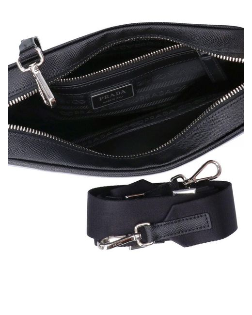 Prada Black Shoulder Bag Logo for men