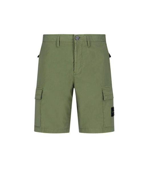 stone island cargo shorts green
