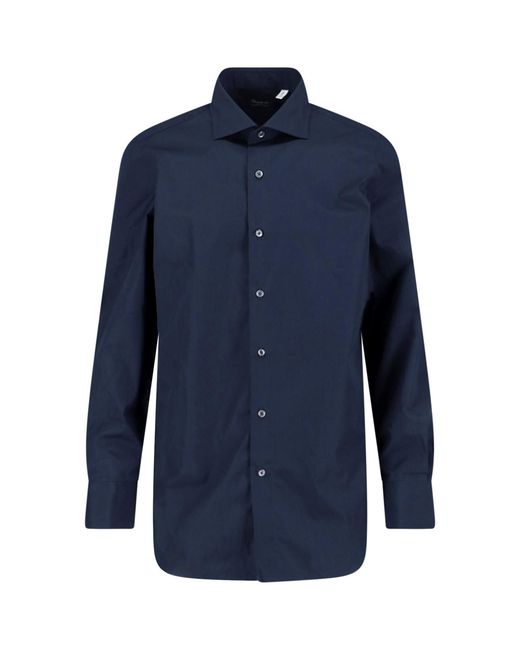 Finamore 1925 Blue 'Milano' Shirt for men