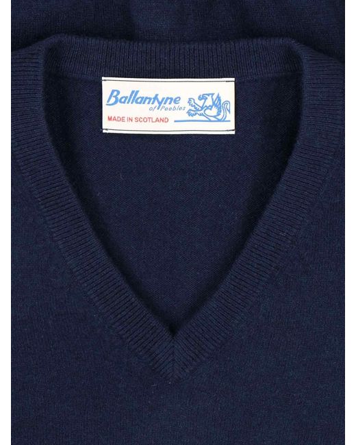 Ballantyne Blue V-neck Sweater for men