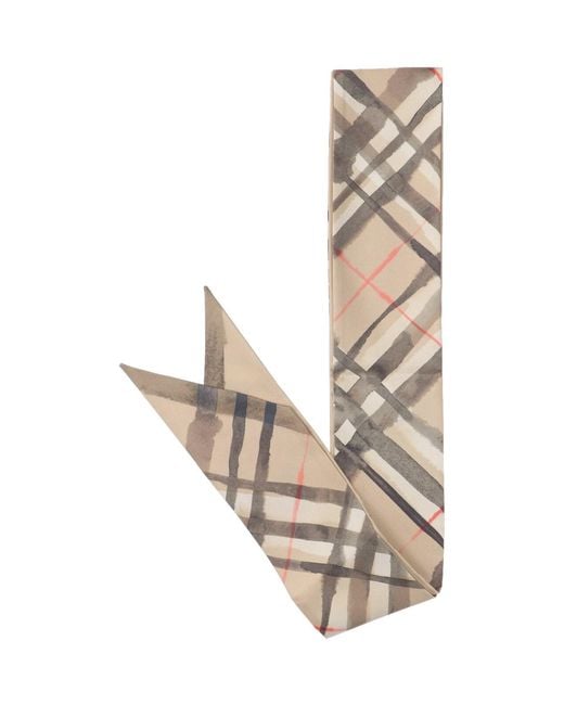 Burberry White Scarfs Mulberry Silk