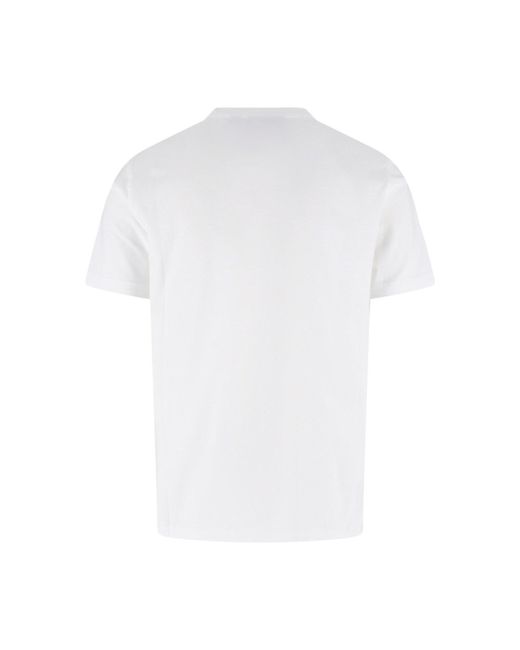 Canada Goose White Plain Embossed Cotton Logo T-Shirt for men