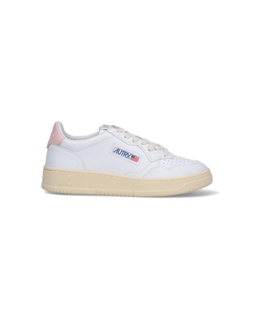 Autry White Low-Top Sneakers With Perforated Detailing