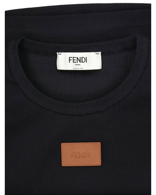 Fendi Black T-Shirt Logo