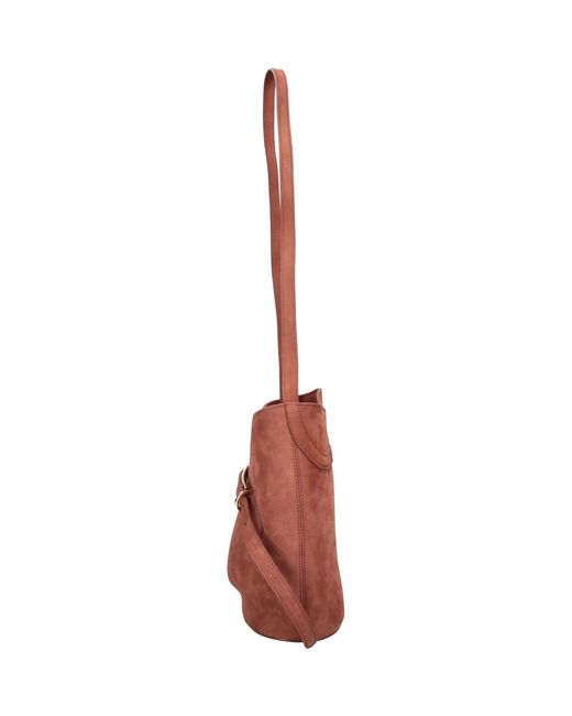 Liffner White Bucket Bag "Belted"
