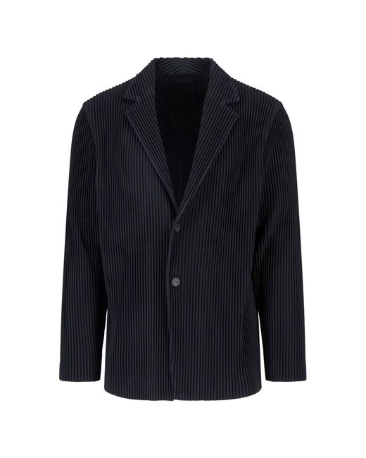 Homme Plissé Issey Miyake Blue Pleated Blazer for men