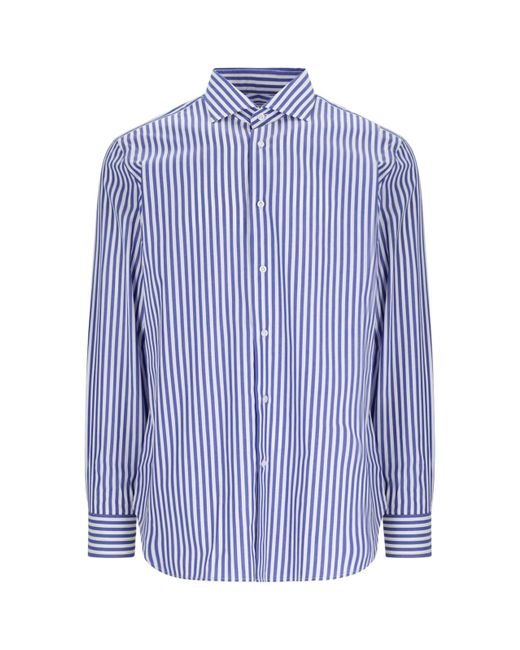 Laboratorio Del Carmine Blue Striped Shirt for men