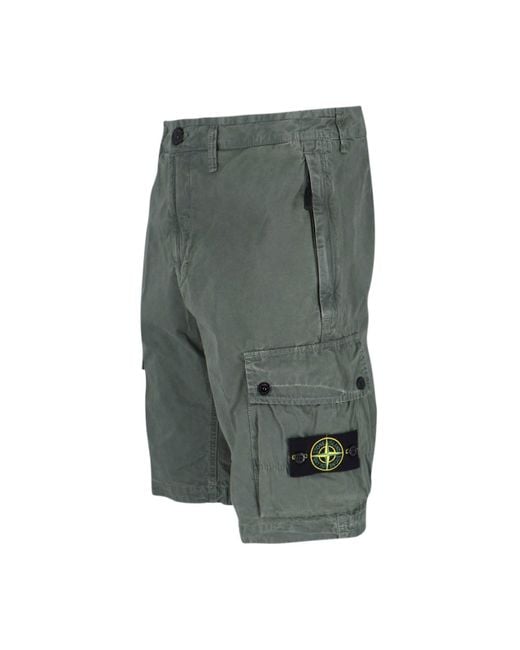 Stone Island Gray 'l1119 Supima®' Shorts for men