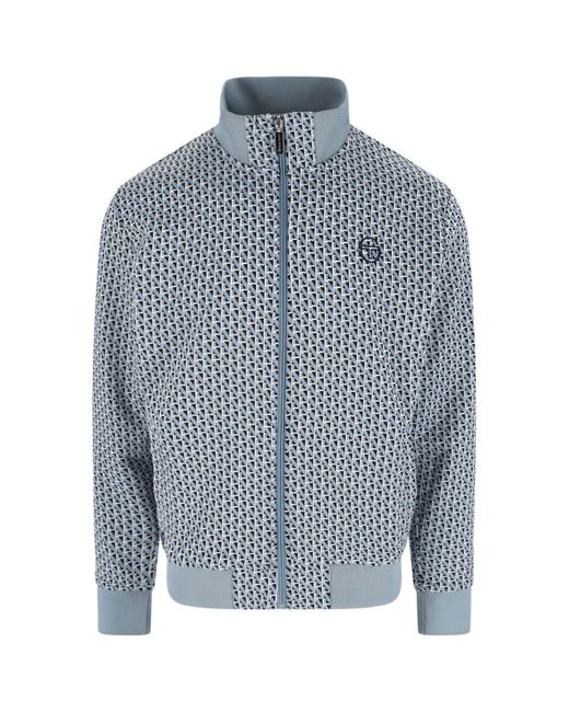 Sergio Tacchini Blue Logo Zip Sweatshirt for men