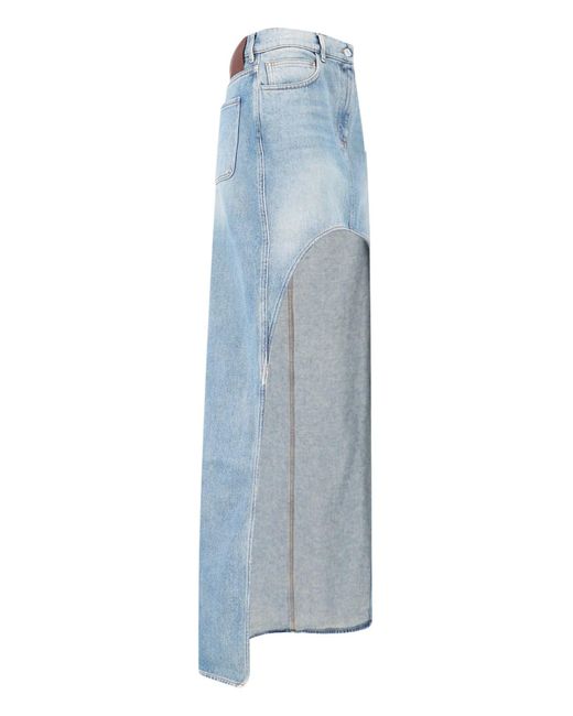 Courreges Blue Skirts Cotton