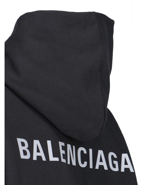 Felpa Cappuccio Logo Retro di Balenciaga in Black