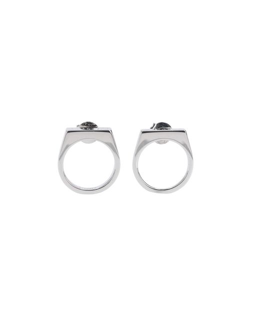 MM6 by Maison Margiela White 'Numeric' Earrings