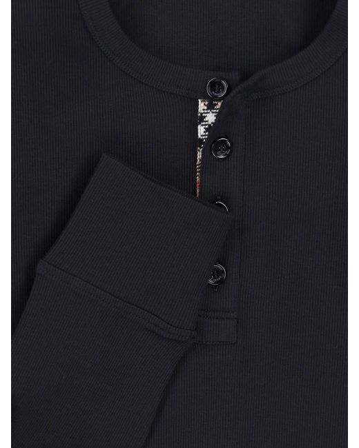 Burberry Blue Cotton-Blend Stretch T-Shirt for men
